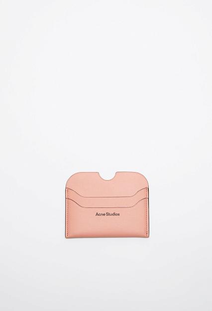 Acne Studios Leather Card Holder Salmon Pink FN-UX-SLGS000257