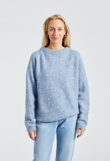 Wool Mohair Jumper Denim Blue FN-WN-KNIT000638