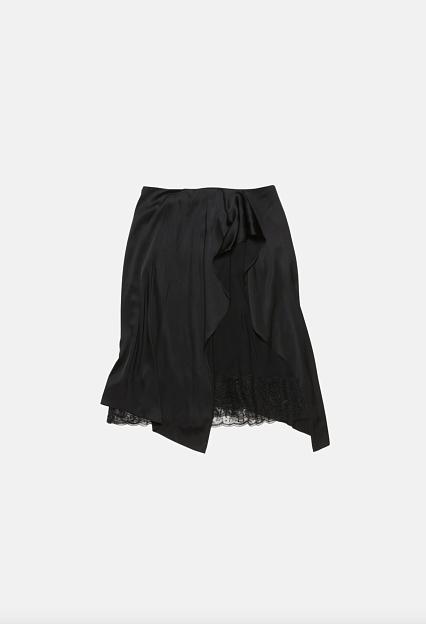 Acne Studios Layered satin skirt Black