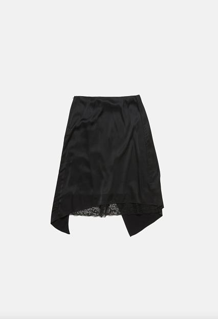 Acne Studios Layered satin skirt Black