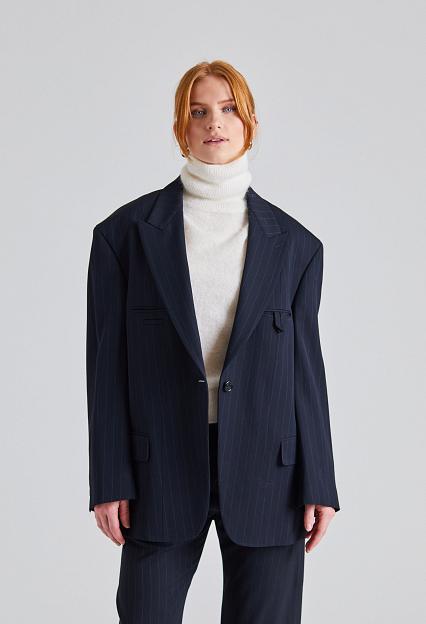 Acne Studios Single-Breasted Suit Jacket Navy Blue FN-WN-SUIT000613