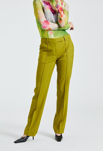 Narrow Tailored Trousers Seaweed Green FN-WN-TROU001061