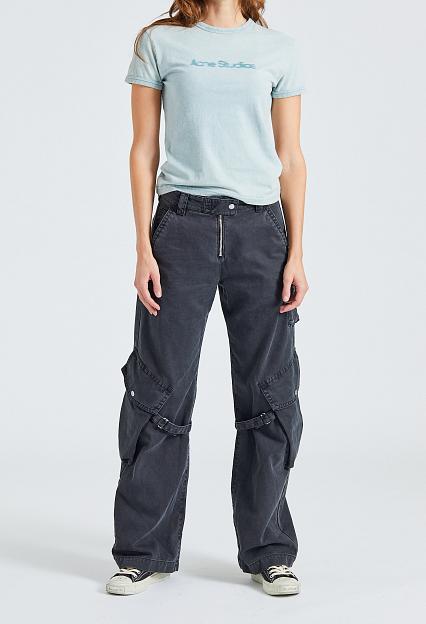Cargo Trousers Washed Black FN-WN-TROU001120 