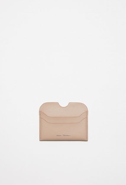 Acne Studios Leather Card Holder Taupe Beige FN-UX-SLGS000257