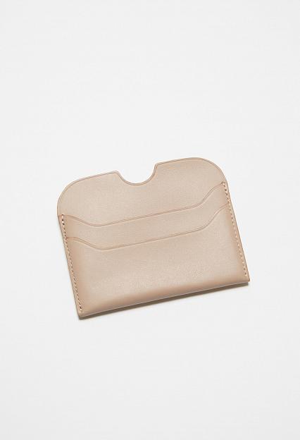 Acne Studios Leather Card Holder Taupe Beige FN-UX-SLGS000257