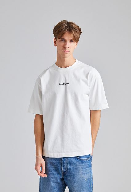 Acne Studios T-shirt Stamp Logo - Relaxed Fit Optic White FN-UX-TSHI000051