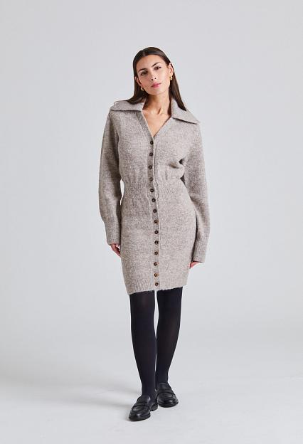 Adoore Bern Knitted Mini Dress Beige 