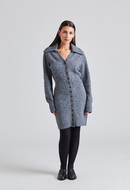 Adoore Bern Knitted Mini Dress Grey Mel 
