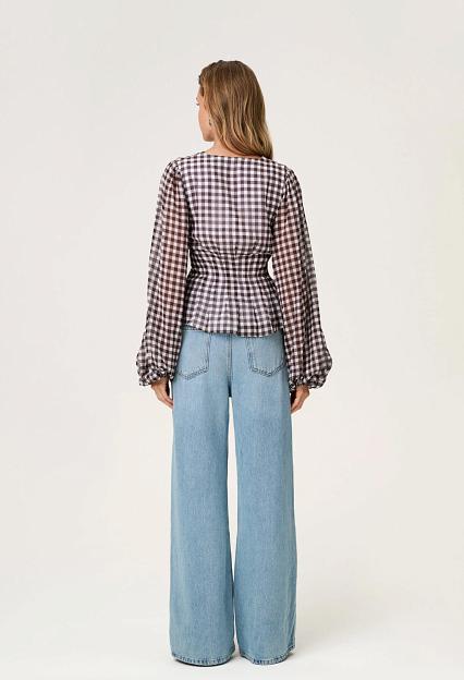 Adoore Palena Blouse Brown Gingham