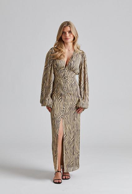 Adoore Positano Dress Brown Zebra