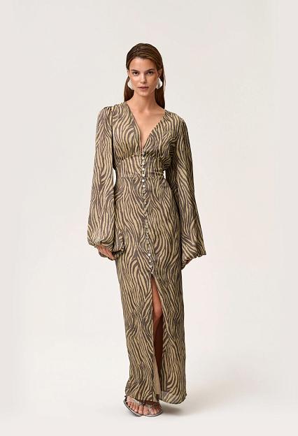 Adoore Positano Dress Brown Zebra