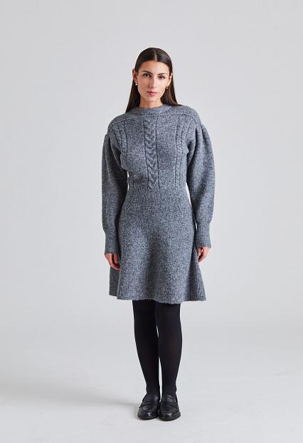 Adoore Santhia Knitted Mini Dress Grey Mel 