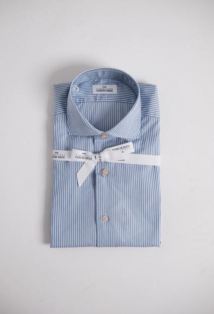 Alessandro Gherardi Regular Slim Twill Wide Blue Stripe