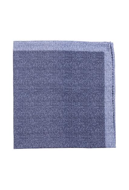 Amanda Christensen Double Face Herringbone Pocket Square Blue