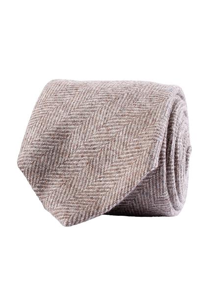 Amanda Christensen Herringbone Wool Tie Beige