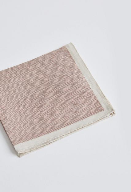 Amanda Christensen Pocket Square Herringbone Beige
