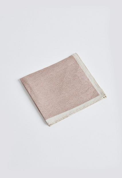 Amanda Christensen Pocket Square Herringbone Beige