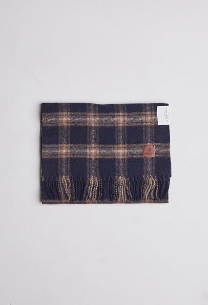 Amanda Christensen Classic Woven Scarf in Check Navy