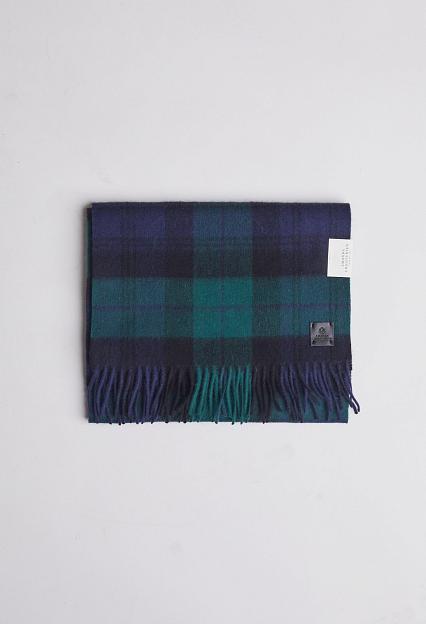 Amanda Christensen Classic Woven Scarf in Tartan Check Black