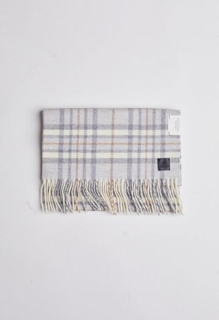 Amanda Christensen Classic Woven Scarf in Check Lt Grey