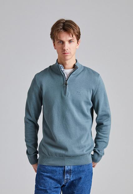 Barbour Cotton Half Zip Vintage Teal