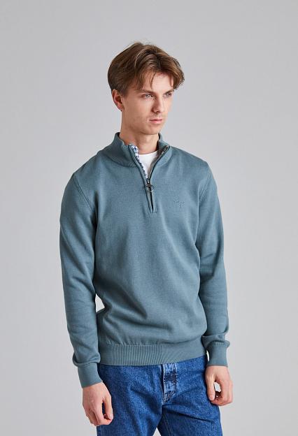 Barbour Cotton Half Zip Vintage Teal