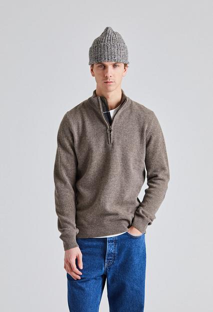 Barbour Essential Lambswool Half Zip Stone