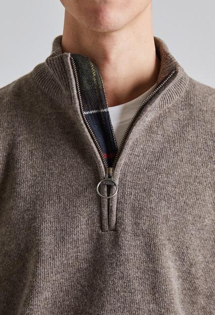 Barbour Essential Lambswool Half Zip Stone