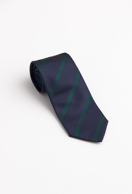 Bigi Woven Silk Tie Green Stripe