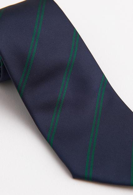 Bigi Woven Silk Tie Green Stripe