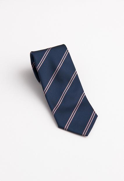 Bigi Woven Silk Tie Pink Stripe
