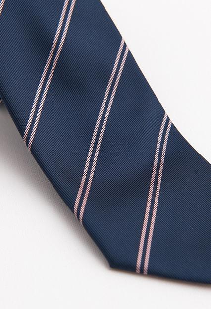 Bigi Woven Silk Tie Pink Stripe