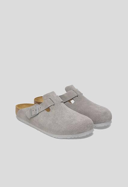 Birkenstock Boston Suede Leather Stone Coin