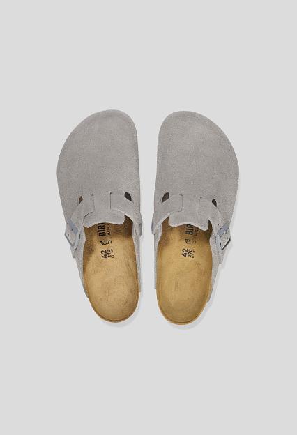 Birkenstock Boston Suede Leather Stone Coin