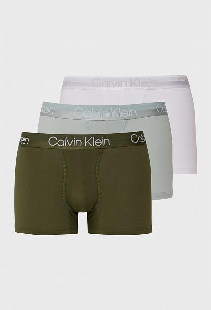 Calvin Klein Trunk 3PK Evergreen/White/Aqua