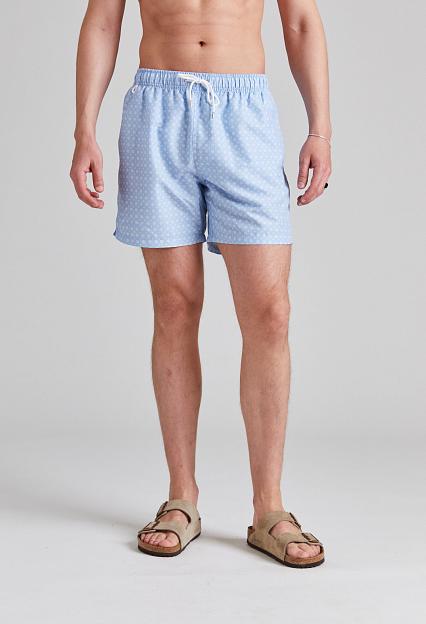 Cermino Classic Swim Shorts Light Blue Small Circle