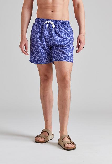 Cermino Classic Swim Shorts Blue Small Flower