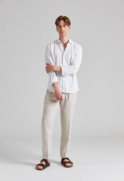 Cermino Felix Cotton Pique Shirt White