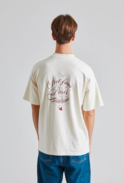 Drôle de Monsieur Le T-Shirt Slogan Vignes Cream