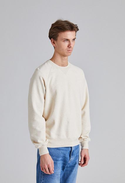 Drakes LS Cotton-Hemp Raglan Sweatshirt Ecru