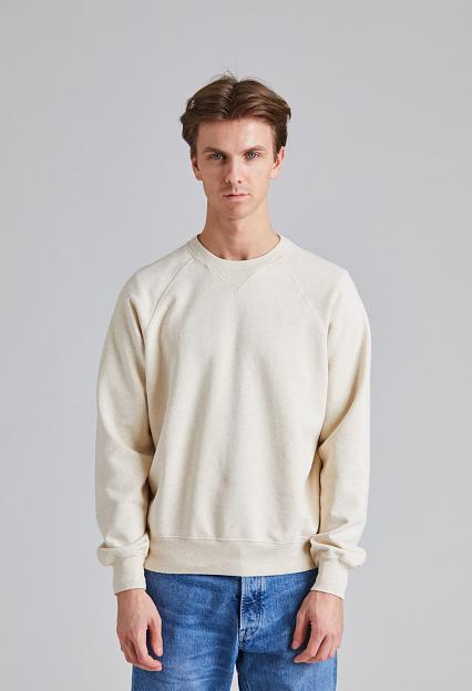 Drakes LS Cotton-Hemp Raglan Sweatshirt Ecru