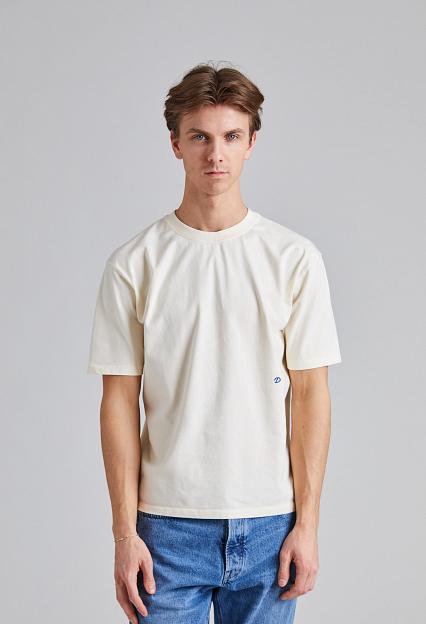 Drakes Peacock Graphic Print SS Hiking Tee Antique White
