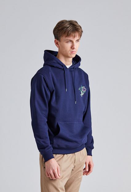 Drôle de Monsieur Le Hoodie Slogan Esquisse Navy