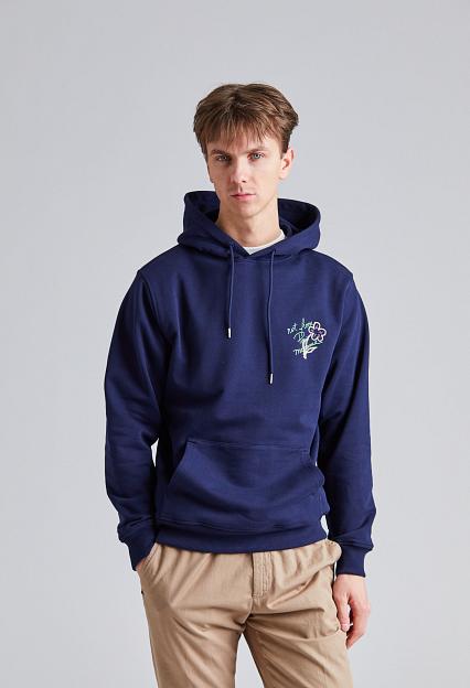 Drôle de Monsieur Le Hoodie Slogan Esquisse Navy