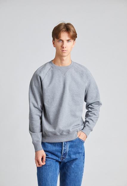 Drakes Brushed Raglan Sweatshirt Grey