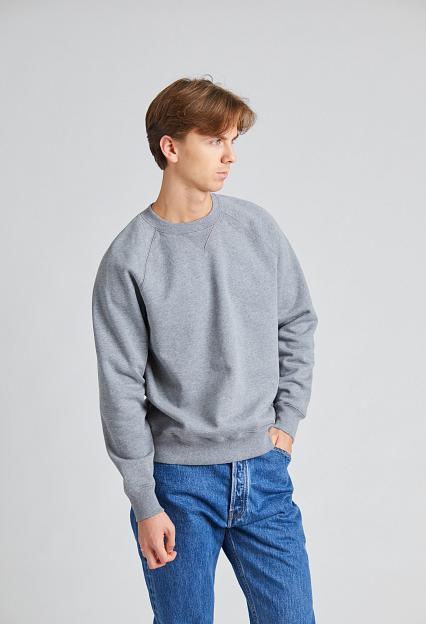 Drakes Brushed Raglan Sweatshirt Grey