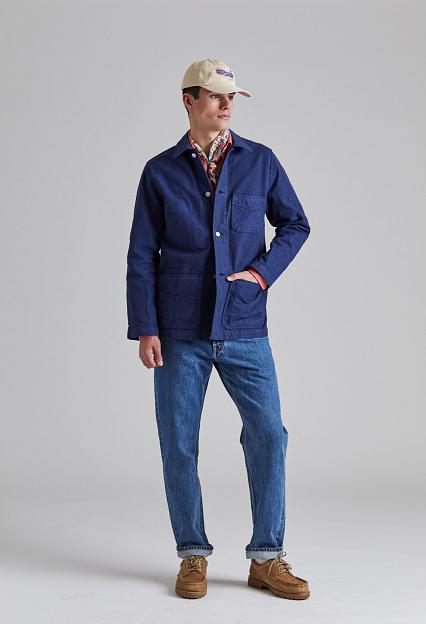 Drakes Duck Cotton Canvas Chore Navy