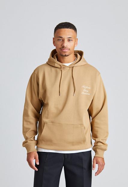 Drôle de Monsieur Le Hoodie Slogan Calligraphy Ice Brown