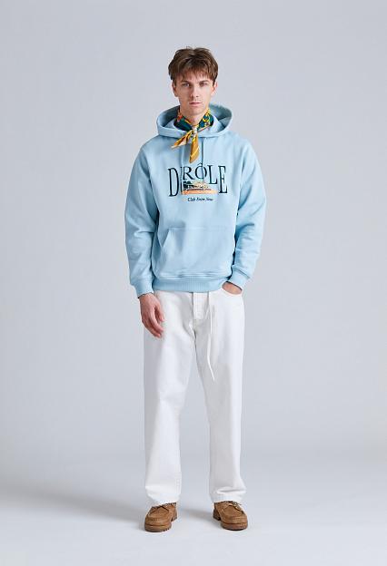 Drôle de Monsieur Le Hoodie Tennis Court Light Blue