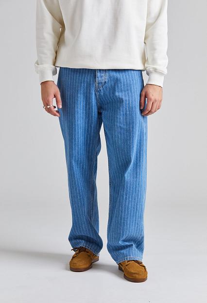 Drôle de Monsieur Le Jean Baggy Rayures Light Blue